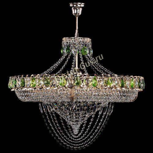 Люстра Кольцо Классика Веер №8 зеленая в Новокузнецке Гусь Хрустальный