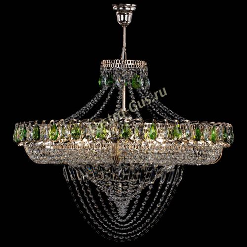 Люстра Кольцо Классика Веер №8 зеленая в Новокузнецке Гусь Хрустальный