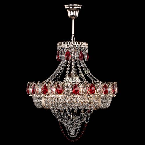 Люстра Кольцо Классика Веер красная в Новокузнецке Гусь Хрустальный