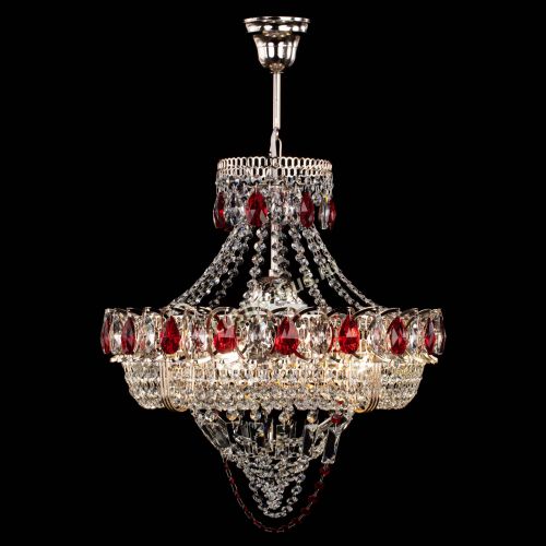 Люстра Кольцо Классика Веер красная в Новокузнецке Гусь Хрустальный