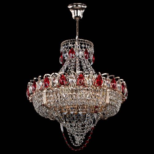 Люстра Кольцо Классика Веер красная в Новокузнецке Гусь Хрустальный