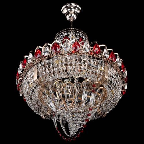 Люстра Кольцо Классика Веер красная в Новокузнецке Гусь Хрустальный