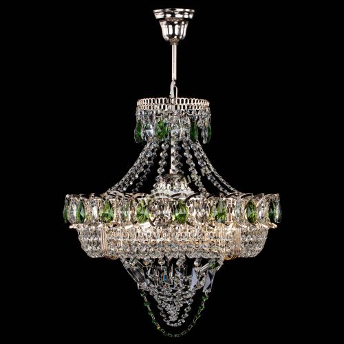 Люстра Кольцо Классика Веер зеленая в Новокузнецке Гусь Хрустальный