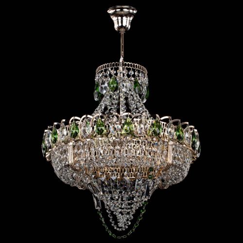 Люстра Кольцо Классика Веер зеленая в Новокузнецке Гусь Хрустальный