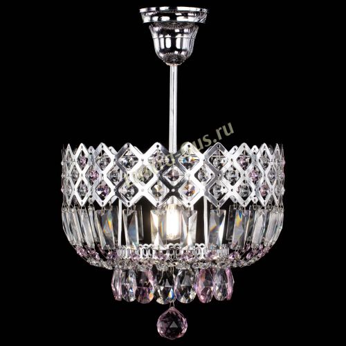 Люстра Корона №1 пластинка розовая в Новокузнецке Гусь Хрустальный