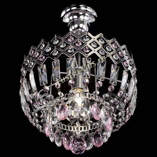Люстра Корона №1 пластинка розовая в Новокузнецке Гусь Хрустальный