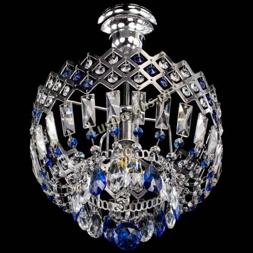 Люстра Корона №1 пластинка синяя в Новокузнецке Гусь Хрустальный