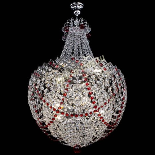 Люстра Корона №5 с подвесом Красная в Новокузнецке Гусь Хрустальный