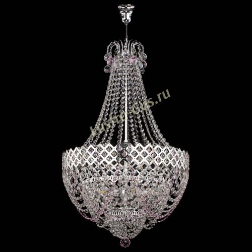 Люстра Корона №5 с подвесом Розовая в Новокузнецке Гусь Хрустальный