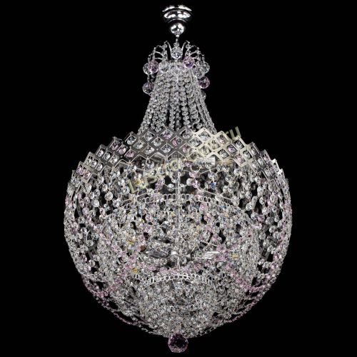 Люстра Корона №5 с подвесом Розовая в Новокузнецке Гусь Хрустальный