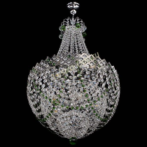 Люстра Корона №5 с подвесом Зеленая в Новокузнецке Гусь Хрустальный