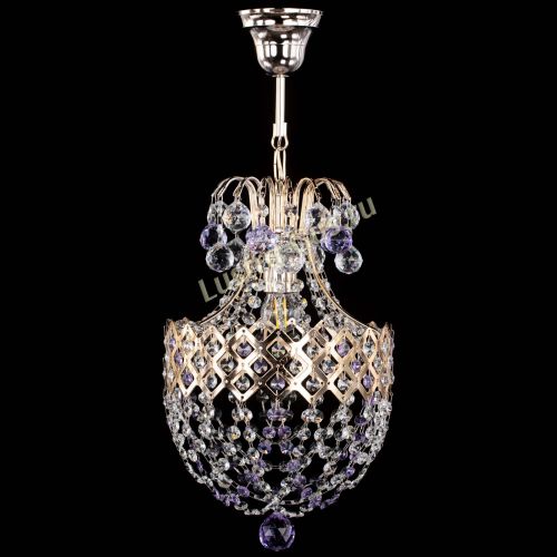 Люстра Корона №6 фиолетовая в Новокузнецке Гусь Хрустальный