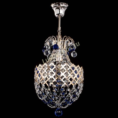 Люстра Корона №6 синяя в Новокузнецке Гусь Хрустальный