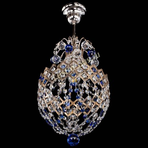 Люстра Корона №6 синяя в Новокузнецке Гусь Хрустальный