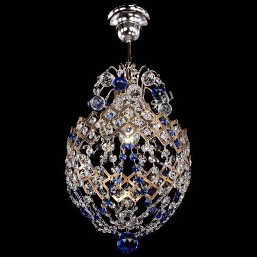 Люстра Корона №6 синяя в Новокузнецке Гусь Хрустальный