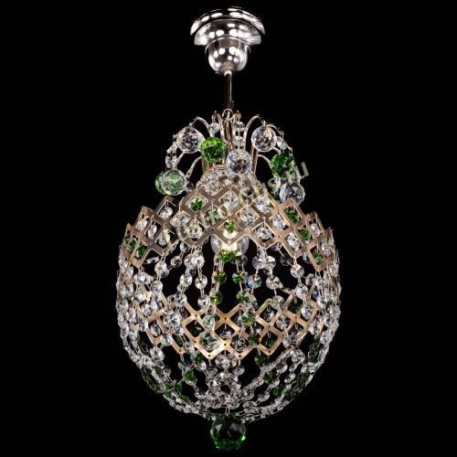 Люстра Корона №6 зеленая в Новокузнецке Гусь Хрустальный