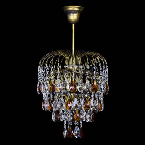 Люстра Лора №3 под бронзу чайная в Новокузнецке Гусь Хрустальный