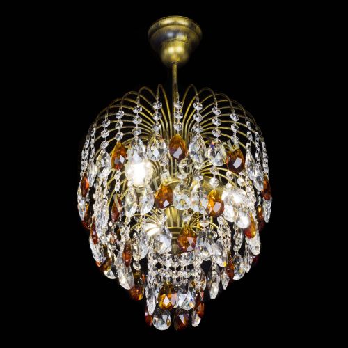 Люстра Лора №3 под бронзу чайная в Новокузнецке Гусь Хрустальный