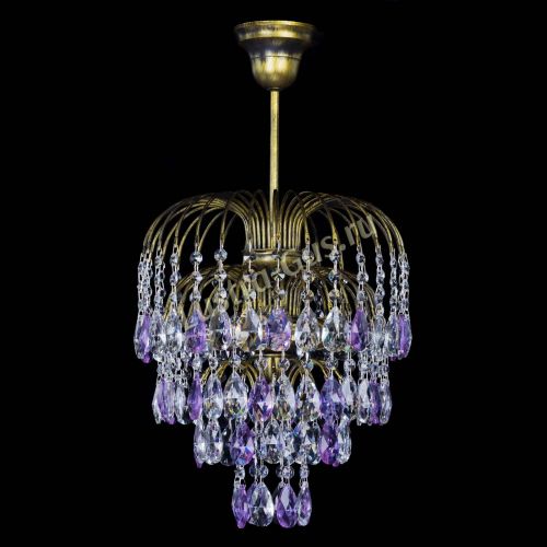 Люстра Лора №3 под бронзу фиолетовая в Новокузнецке Гусь Хрустальный