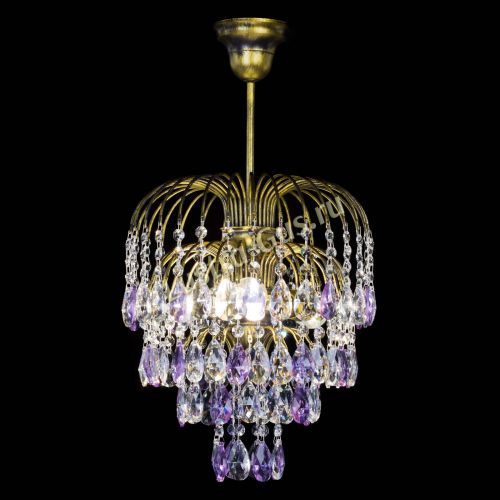 Люстра Лора №3 под бронзу фиолетовая в Новокузнецке Гусь Хрустальный