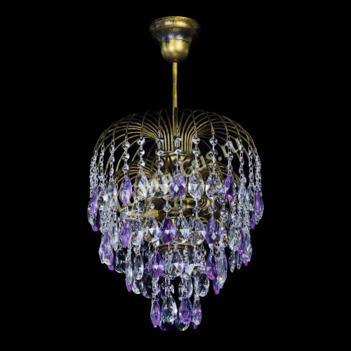 Люстра Лора №3 под бронзу фиолетовая в Новокузнецке Гусь Хрустальный