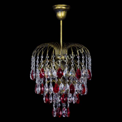 Люстра Лора №3 под бронзу красная в Новокузнецке Гусь Хрустальный