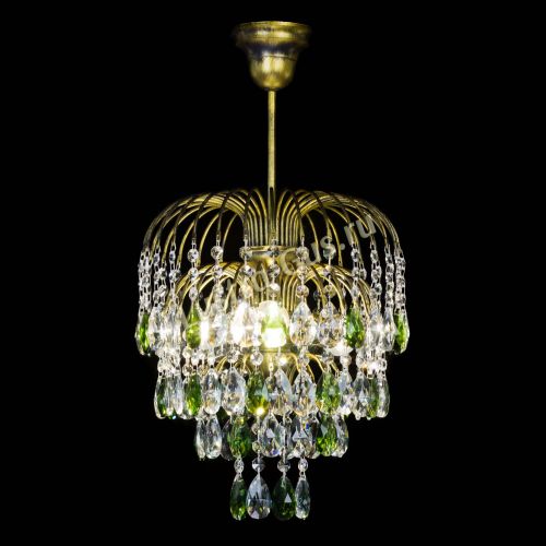 Люстра Лора №3 под бронзу зеленая в Новокузнецке Гусь Хрустальный