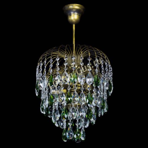Люстра Лора №3 под бронзу зеленая в Новокузнецке Гусь Хрустальный