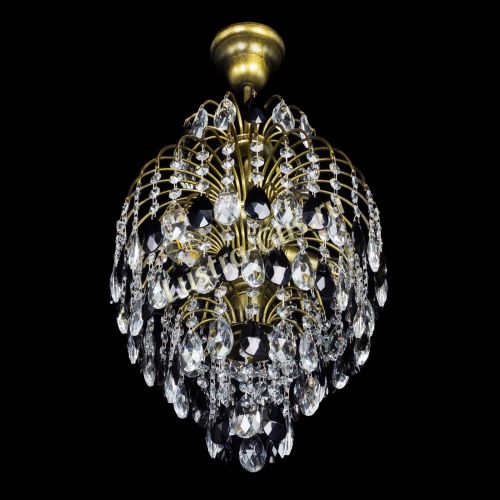 Люстра Лора №3 журавлик Черная под бронзу в Новокузнецке Гусь Хрустальный