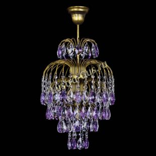 Люстра Лора №3 журавлик Фиолетовая под бронзу