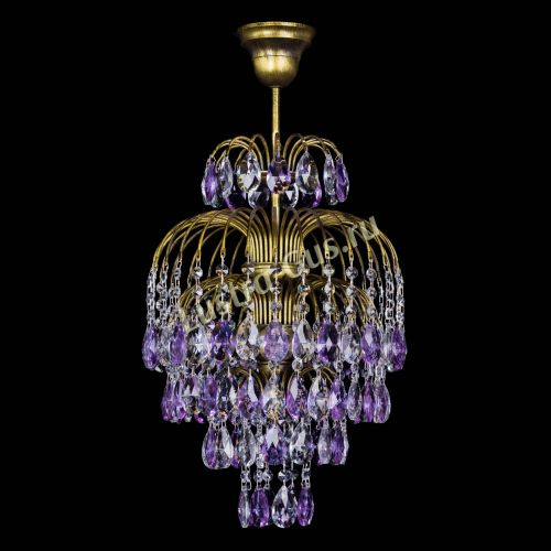 Люстра Лора №3 журавлик Фиолетовая под бронзу в Новокузнецке Гусь Хрустальный