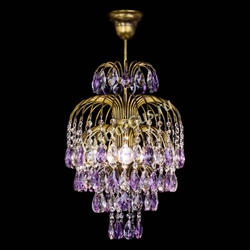 Люстра Лора №3 журавлик Фиолетовая под бронзу в Новокузнецке Гусь Хрустальный