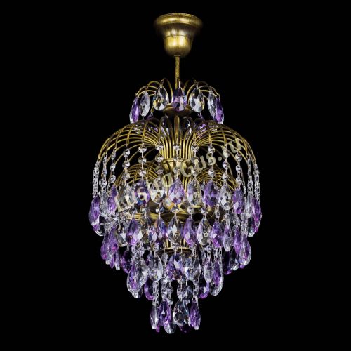 Люстра Лора №3 журавлик Фиолетовая под бронзу в Новокузнецке Гусь Хрустальный