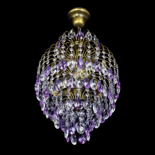 Люстра Лора №3 журавлик Фиолетовая под бронзу в Новокузнецке Гусь Хрустальный