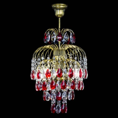 Люстра Лора №3 журавлик Красная под бронзу в Новокузнецке Гусь Хрустальный