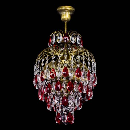 Люстра Лора №3 журавлик Красная под бронзу в Новокузнецке Гусь Хрустальный