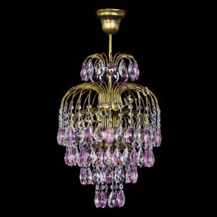 Люстра Лора №3 журавлик Розовая под бронзу