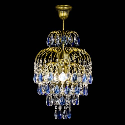 Люстра Лора №3 журавлик Синяя под бронзу в Новокузнецке Гусь Хрустальный