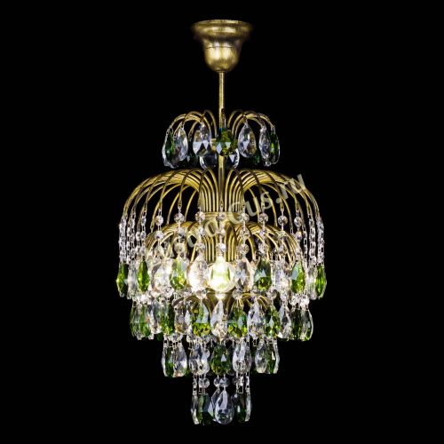 Люстра Лора №3 журавлик Зеленая под бронзу в Новокузнецке Гусь Хрустальный