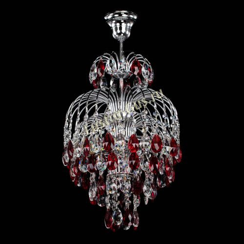 Люстра Лора №3 журавлик красная в Новокузнецке Гусь Хрустальный