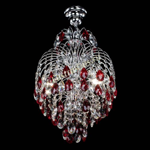 Люстра Лора №3 журавлик красная в Новокузнецке Гусь Хрустальный