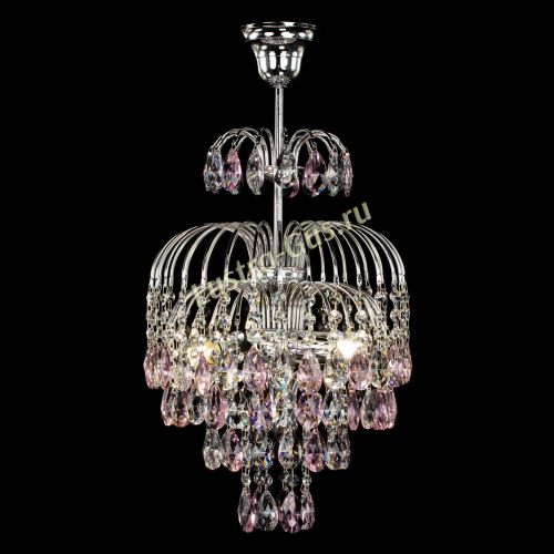 Люстра Лора №3 журавлик розовая в Новокузнецке Гусь Хрустальный