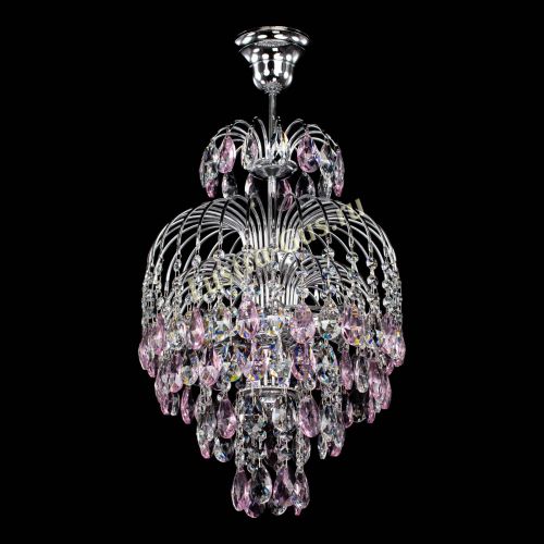 Люстра Лора №3 журавлик розовая в Новокузнецке Гусь Хрустальный