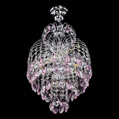 Люстра Лора №3 журавлик розовая в Новокузнецке Гусь Хрустальный