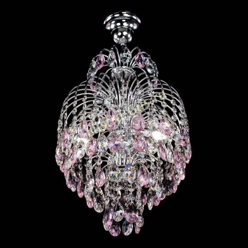 Люстра Лора №3 журавлик розовая в Новокузнецке Гусь Хрустальный