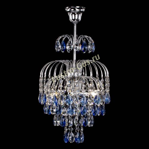 Люстра Лора №3 журавлик синяя в Новокузнецке Гусь Хрустальный