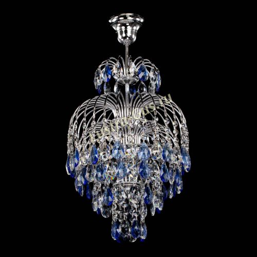 Люстра Лора №3 журавлик синяя в Новокузнецке Гусь Хрустальный