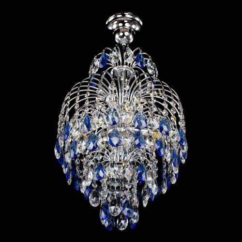 Люстра Лора №3 журавлик синяя в Новокузнецке Гусь Хрустальный