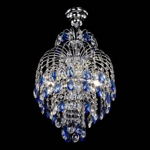 Люстра Лора №3 журавлик синяя в Новокузнецке Гусь Хрустальный