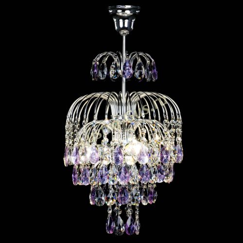 Люстра Лора №3 журавлик сиреневая в Новокузнецке Гусь Хрустальный